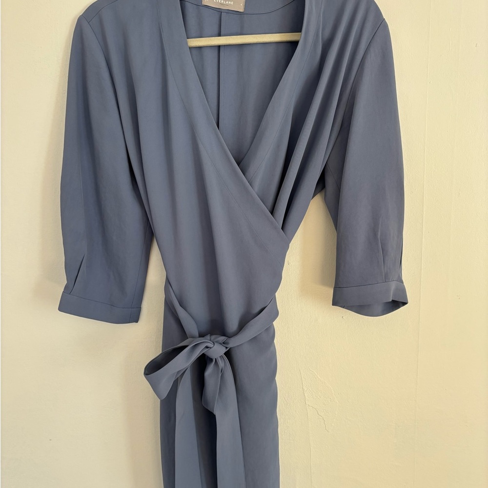 Everlane Wrap Dress - Slate Blue Sz 6